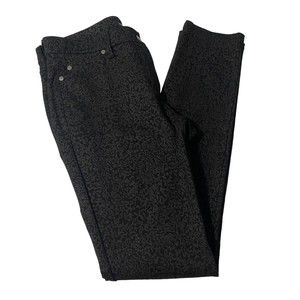 Eileen Fisher Womens Black Filigree Print Ponte Stretch Pants Size 6